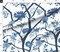 Peony Branch Blues Chinoiserie Peonies Floral Blue Garden Chinese Inspired Asian Botanical Custom Printed Fabric by Spoonflower Various Fabrics by the Yard or Fat Quarter